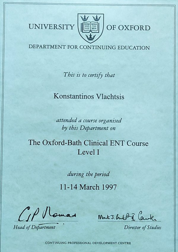 certificate oxford